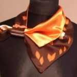 Prancūziška kaklaskarė "Mandarinas šokolade"