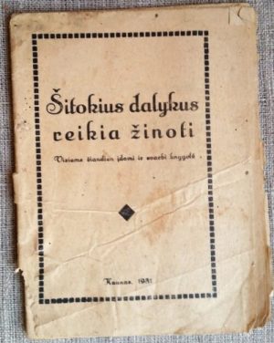 Šitokius dalykus reikia žinoti