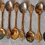 Paauksuotų šaukštelių komplektas, 12 vnt.