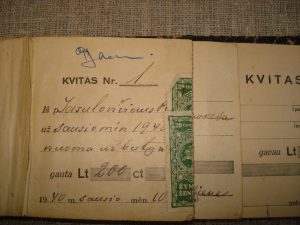 Kvitų knygelė, 1940 m.