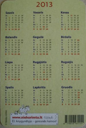 Kalendoriukas, 2013
