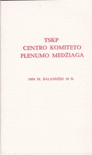 TSKP centro komiteto plenumo medžiaga