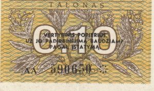0,10 talono, 1991