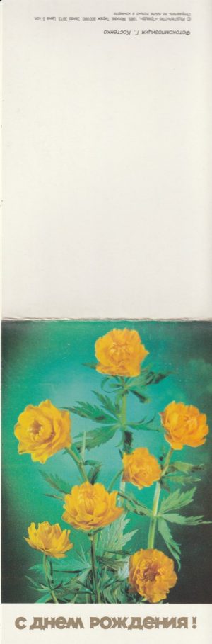 Atvirukas „Su gimimo diena!“ 1985