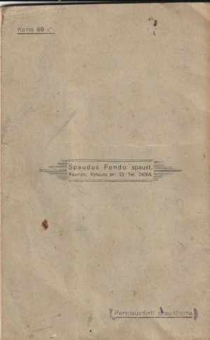 Pažymių knygelė 1940/41 mokslo metų