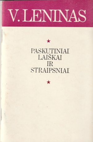 Leninas V. I. Paskutiniai laiškai ir straipsniai