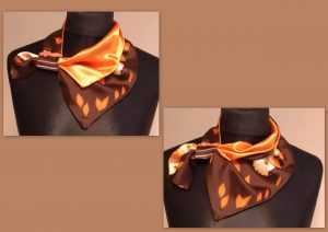 Prancūziška kaklaskarė "Mandarinas šokolade"