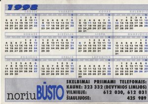 Kalendoriukas "Noriu būsto", 1998 - Image 2