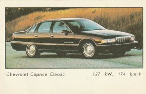 Kalendoriukas "Chevrolet Caprice Clasic", 1992