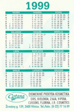 Kalendoriukas, 1999 - Image 2
