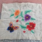 Siuvinėtas lininis pagalvės užvalkalas