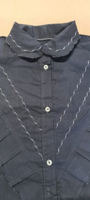 Moteriški siuvinėti marškinukai pūstomis rankovėmis - Image 3