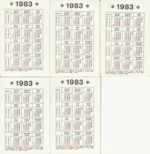 Kalendoriukų rinkinys, 1983, 5 vnt. - Image 2
