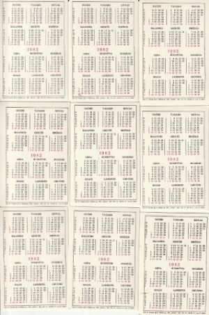 Kalendoriukų rinkinys, 1982, 9 vnt. - Image 2