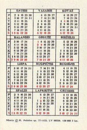 Kalendoriukas 1978 - Image 2