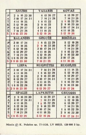 Kalendoriukas 1978 - Image 2