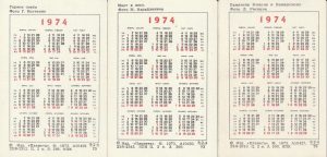 Kalendoriukų rinkinys 1974 3 vnt. - Image 2