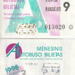 Mėnesiniai autobuso bilietai, 1998 m., 2 vnt.