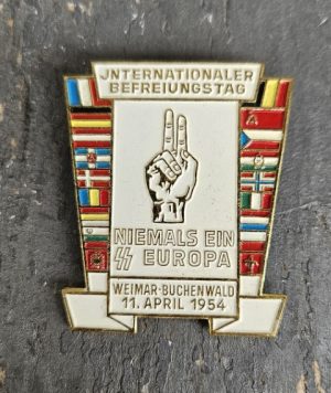 Ženkliukas "Niemals ein SS Europa. Weimar-Buchenwald 11 april 1954"