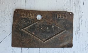 Dviračio numeris "Šakiai.1954"