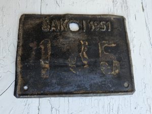 Dviračio numeris „Šakiai.1951”