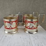 Laikikliai stiklinėms, 4 vnt.